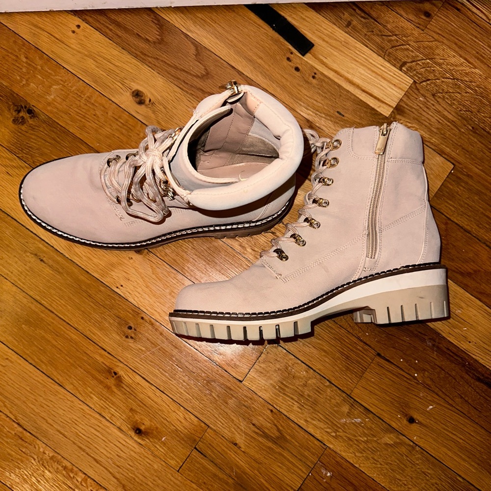 J Lo Tan Combat Boots